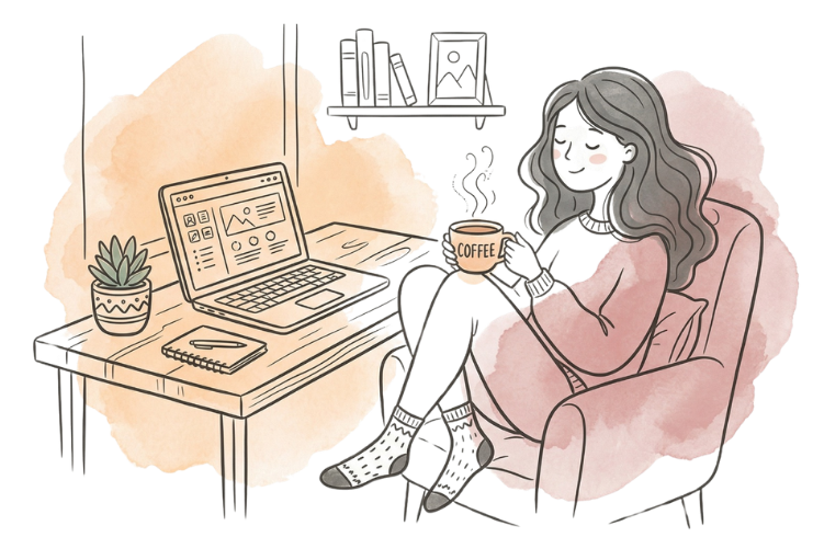 Relaxed conversation over coffee